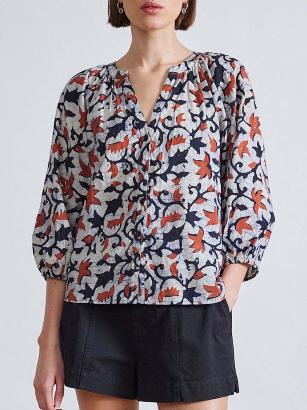 Apiece Apart Mitte Batik Spice Top